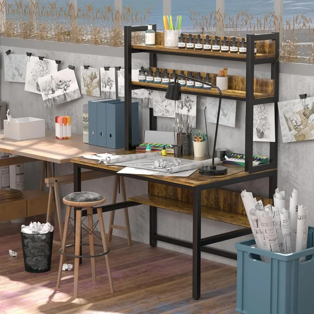 Школьные столы. Компьютерный стол с ящиком 47-дюймовый широкий полками высокий