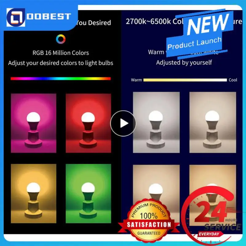 

1~10PCS Diy Color Rgb Light Tuya Smart B22 E27 Lamp Bulb Dimmable Remote Control Led Bulb 10w