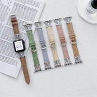 wood grain leather strap for apple watch 45mm 41mm 44mm 42mm 40mm 38mm sports band bracelet watchband for iwatch 7 se 6 5 4 3