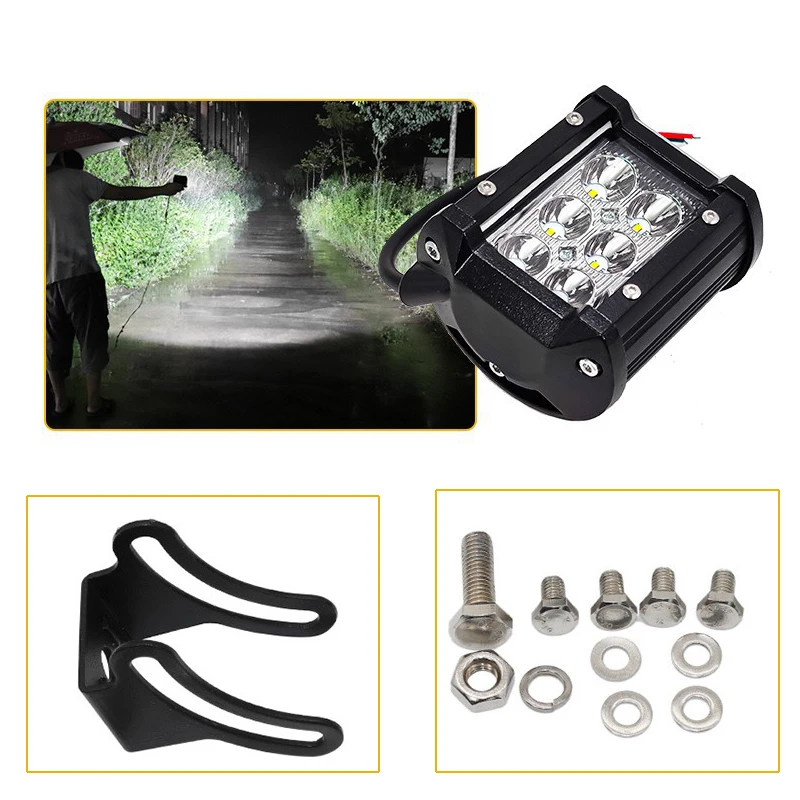 Фары рабочие автомобильные, 4 дюйма, 18 Вт, 6 светодиодов, 6000 К, 1 пара