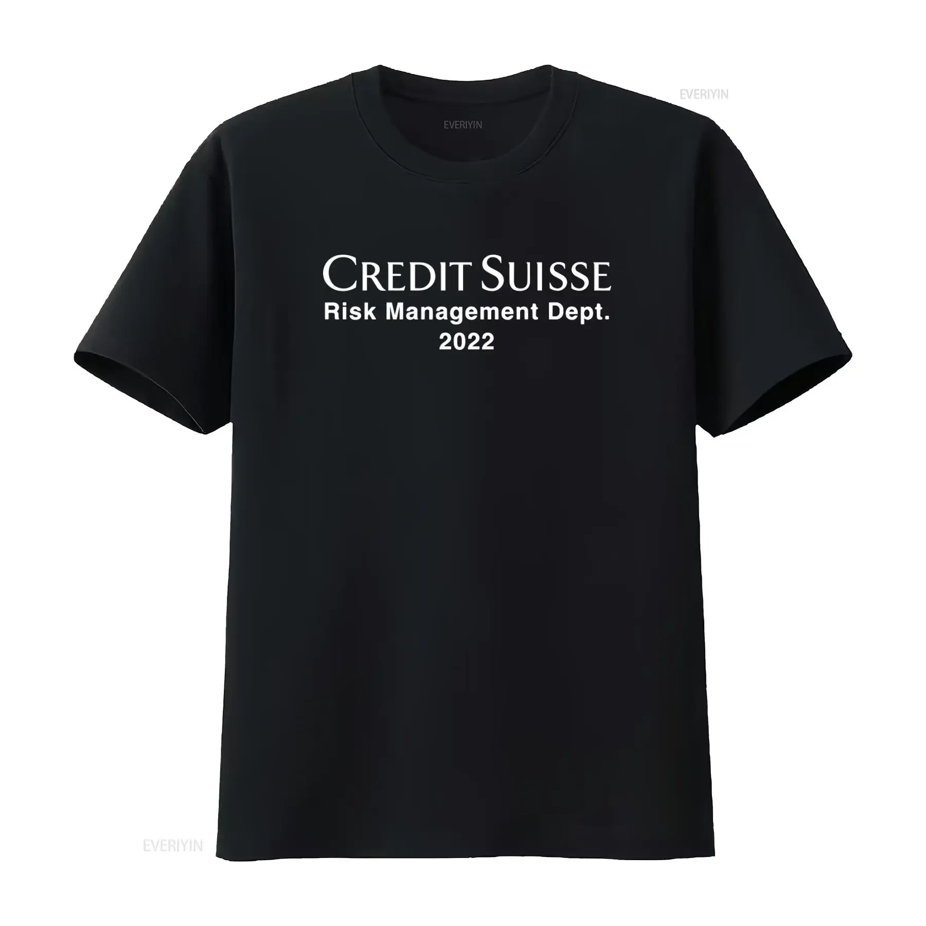 Фото Футболка Credit Suisse Risk Management Dept 2022 года, винтажная, дизайнерская, с эффектом потертости, в стиле UBS Takeover Investing Fraud Bank Collapse №1