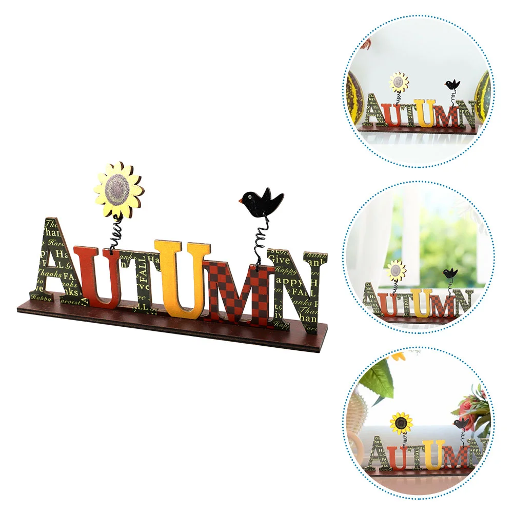 

Alphabet Ornament Adornments Wooden Word Ornaments Letter Thanksgiving Desktop Decorations Harvest Autumn Decoration Openwork