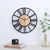zgxtm modern minimalist creative iron wood roman wall clock 16 inch living room wrought iron decorative wall clocks