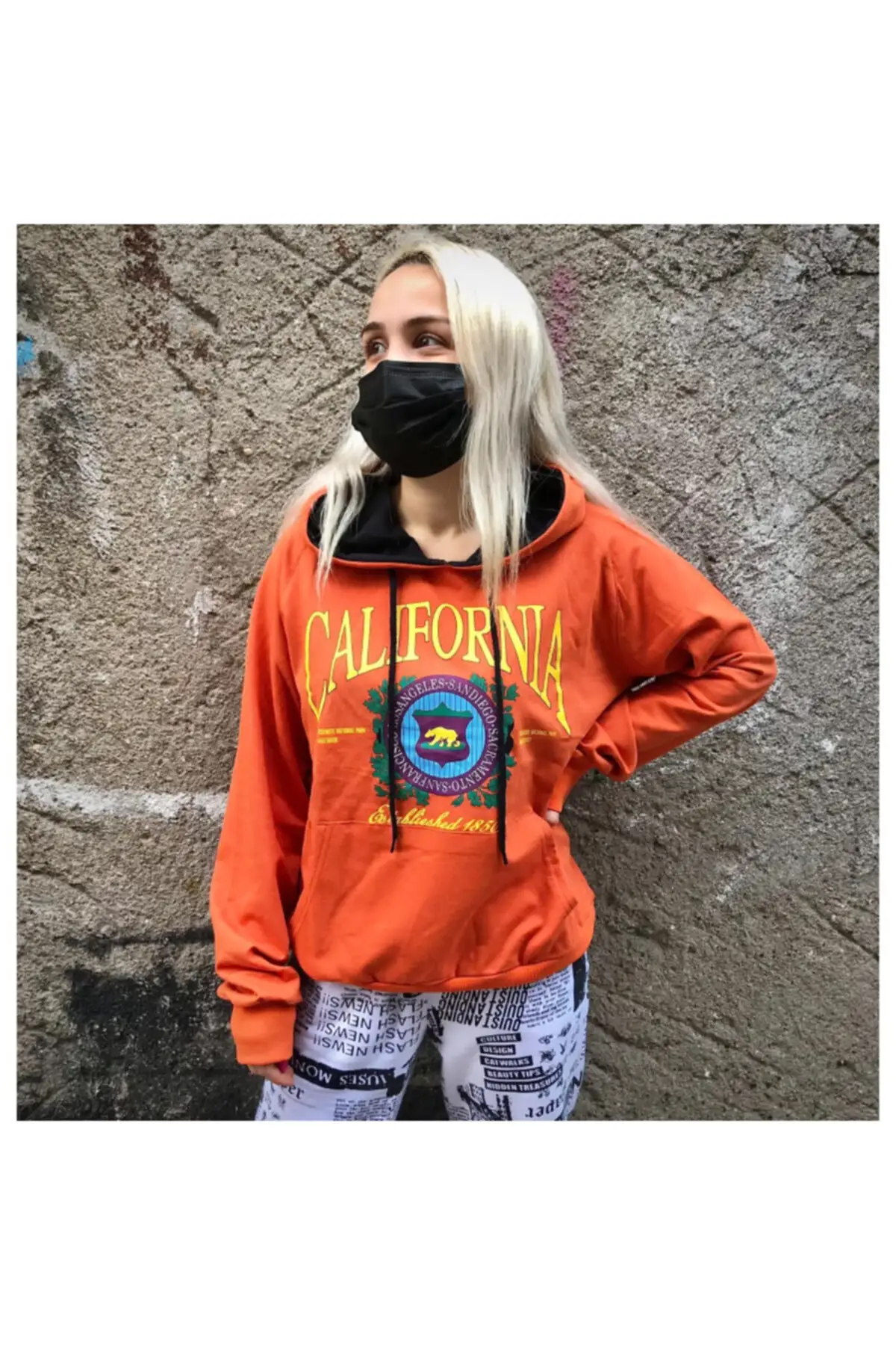 

Свитшот женский винтажный, худи Калифорния оранжевого цвета (унисекс), модные всесезонные пуловеры с флисовой подкладкой