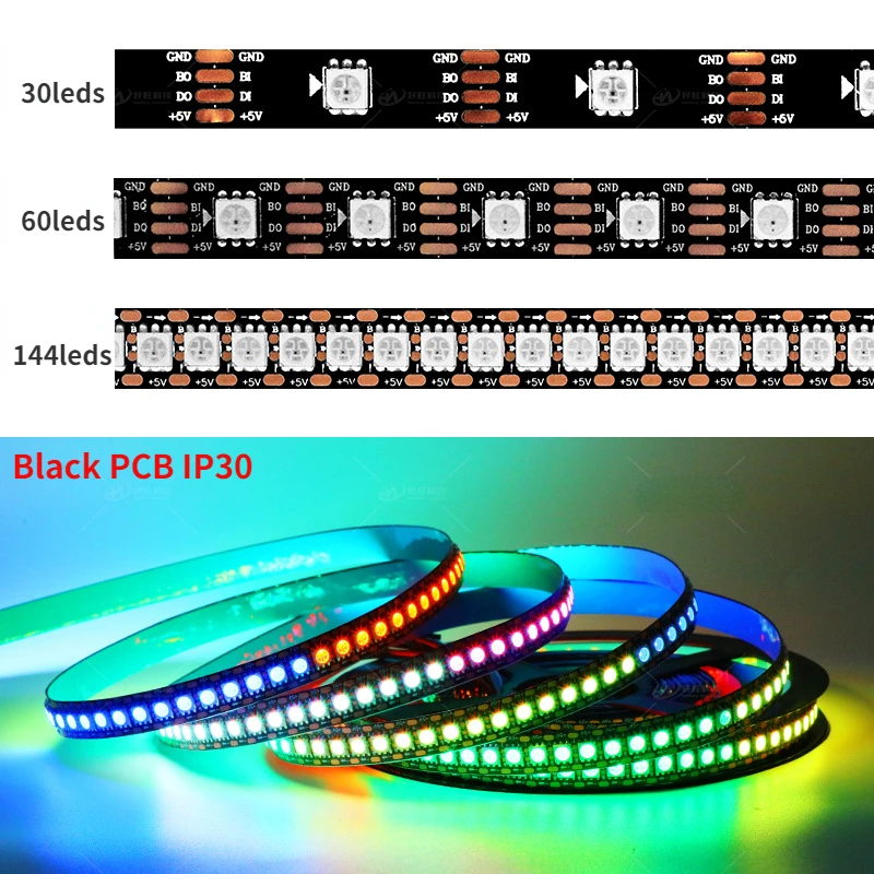DC5V WS2813 Светодиодная лента RGB Полноцветный контроль сливов Возобновление точки