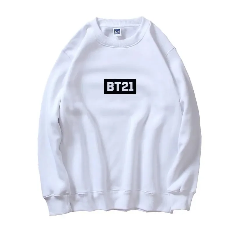 Новый BT21 утепленный свитшот с круглым вырезом пуловер в стиле аниме Kawaii TATA CHIMMY