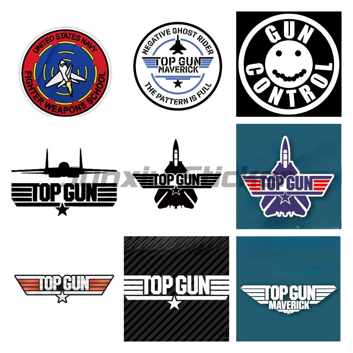 

Creative Top Gun Decal PVC Car Sticker Atv Rv Car Styling Vinyl Window Waterproof Motocross Racing Laptop Helmet Trunk Wall