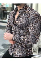 2021 autumn mens long sleeve leopard print shirts slim fit plus size shirts chemise homme de luxe men clothing camisa masculina