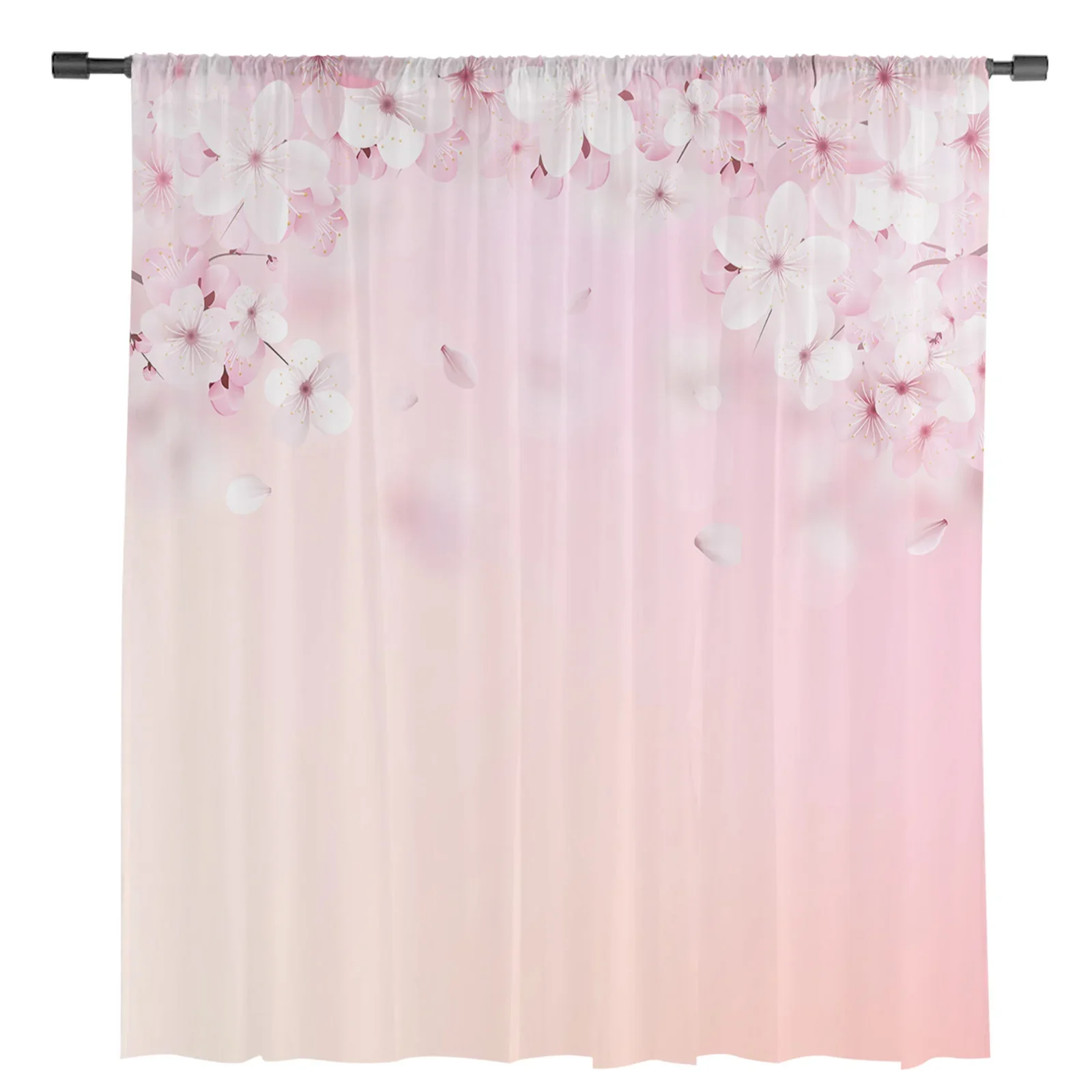 Весенний цветок персика розовые вишни тюлевые шторы гостиная кухня украшение