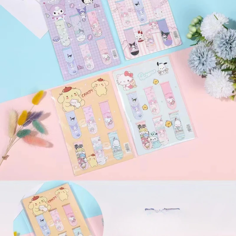 

Kawaii Sanrio Anime Cinnamoroll Kuromi Magnetic Bookmark Hello Kitty My Melody Cute Cartoon Book Clip School Supplies