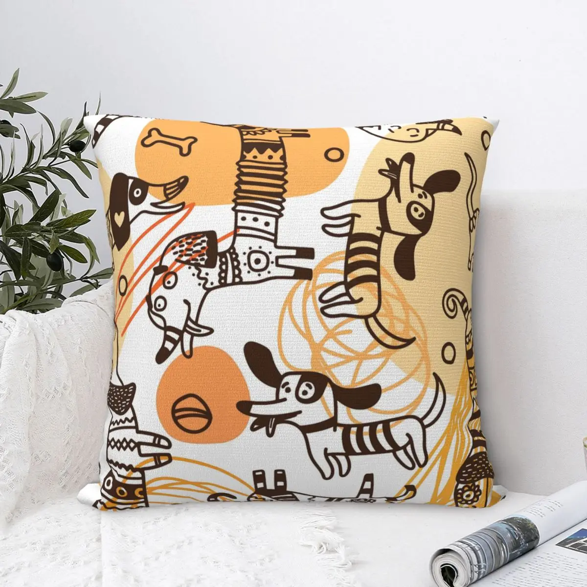 

Dachshunds Pet Hug Pillowcase Dog Gentle And Quiet Be Clever And Sensible Backpack Cushion Sofa DIY Printed Car Throw Decorative
