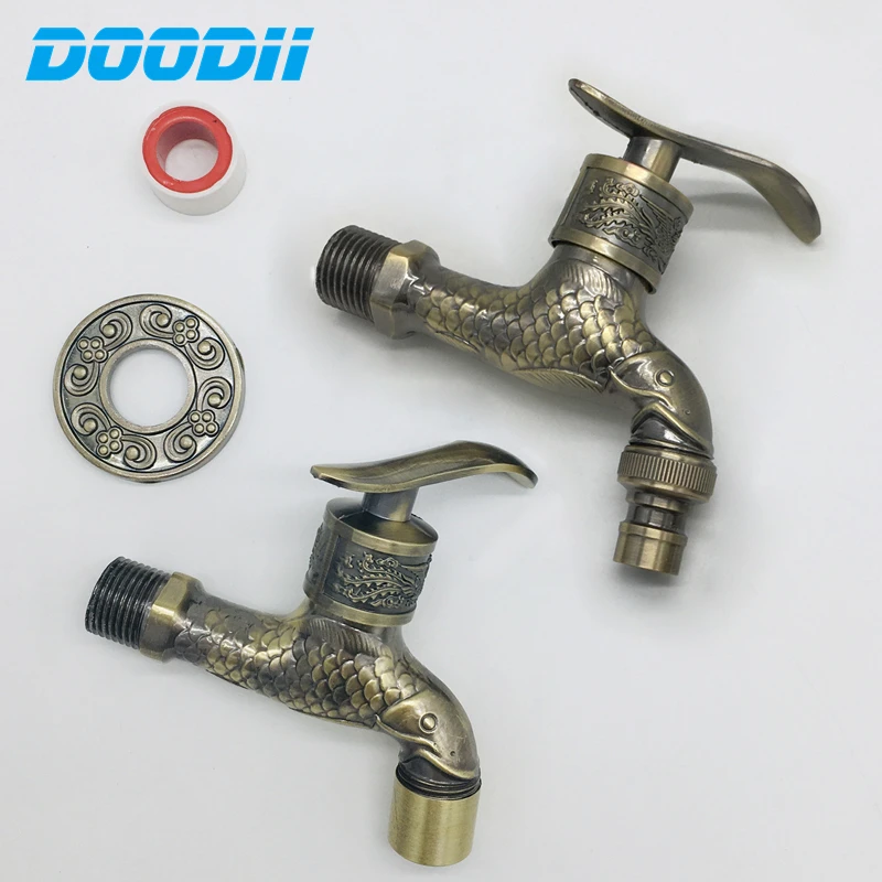 

DOODII Zinc Alloy Washing Machine Garden Faucet Carved Elephant Wall Mount Bibcock Mop Pool Tap Torneira parede