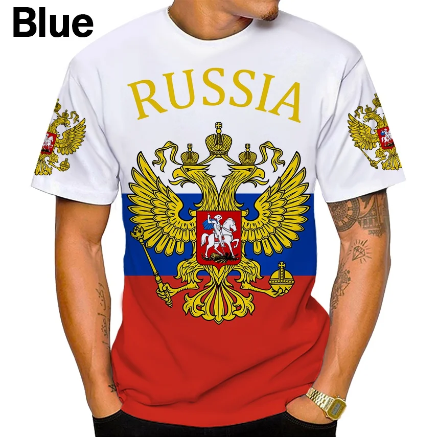 

Camiseta Unisex Do Punk Do Hip Hop Da Bandeira Da rússia 3d