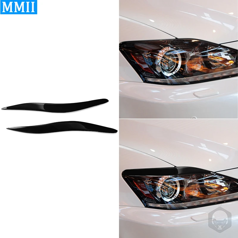 

For Lexus IS250/300 2006 2007 2008 2009 2010 2011 2012 Piano Black Carbon Fiber External Lamp Eyebrow Car Styling Sticker