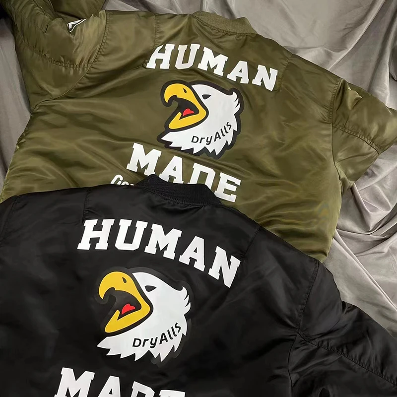 

Oversized HUMAN MADE Jackets Thicken Keep Warm Cotton Men Women Top Quality Eagle Flying Jackets