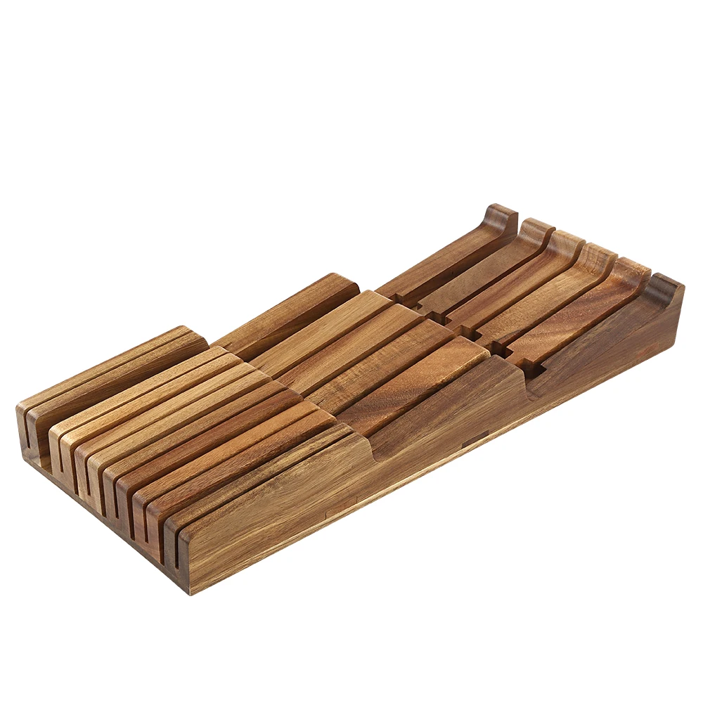 

Универсальная Подставка Для Ножей XINZUO Из Экологически Чистой Древесины Акации, На 11 Слотов, С Отсеком Для Заточки