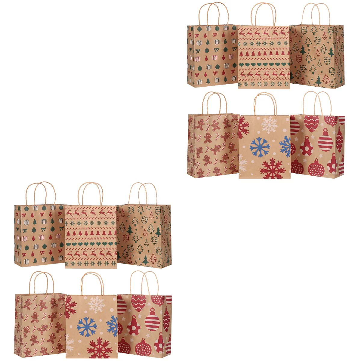 

48 pcs Christmas Party Storage Bags Christmas Favour Bags Christmas Wrapping Bags Recyclable Wrapping Paper Christmas Kraft Bags