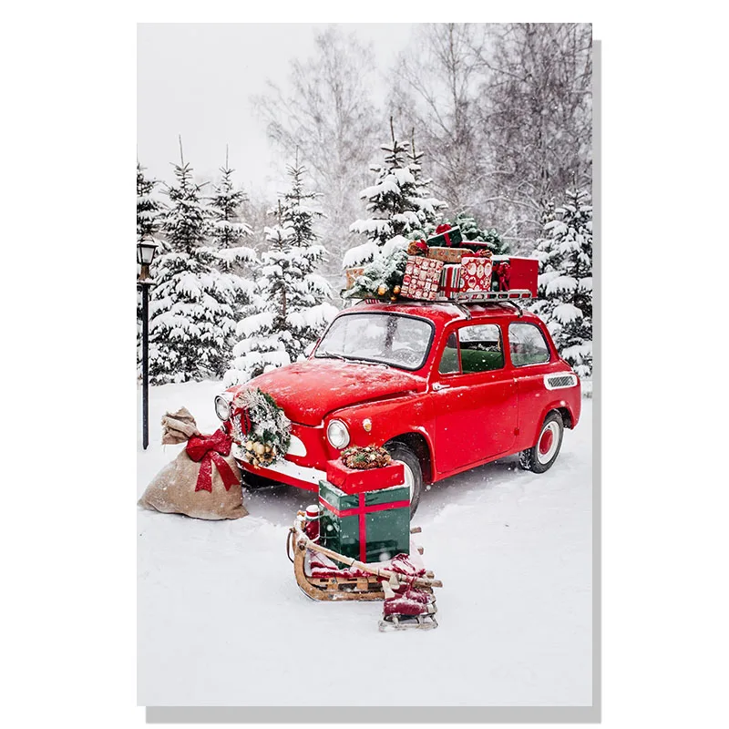 

Настенная живопись AliPaint "Рождественский красный автомобиль"