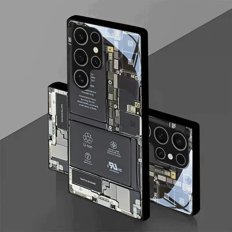 Фото Чехол для телефона из гальванизированного стекла и ТПУ для Samsung Galaxy S26 S25 S24 S23 S22 S21 FE, Ultra, Plus, ударопрочный, с технологией защиты от падений №5