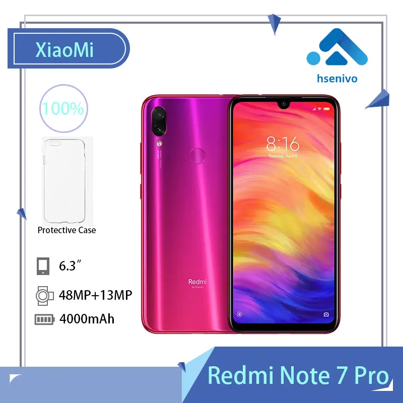 Оригинальный Смартфон Xiaomi Redmi Note 7 Pro 6 ГБ ОЗУ 128 Гб ПЗУ Android мобильный телефон