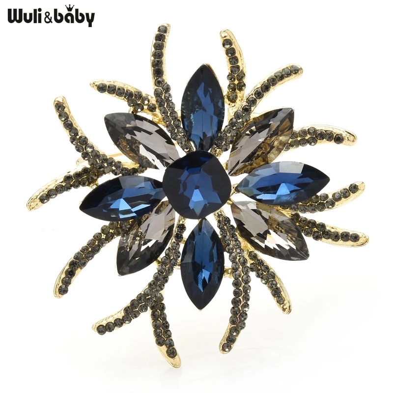 Wuli&ampbaby броши с хрустальными цветами для женщин женские 2 цвета элегантные цветы