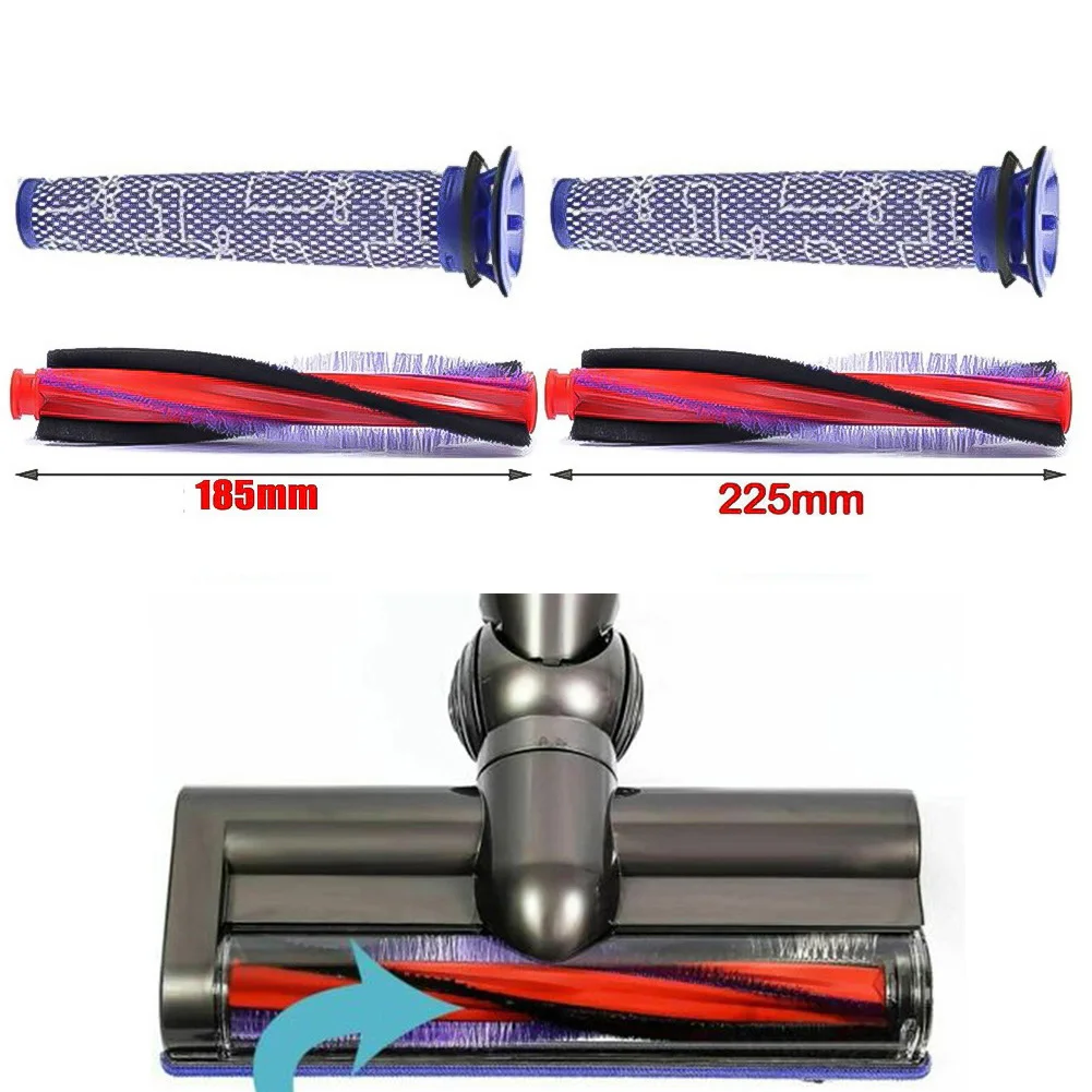 

1pcs 185mm/225mm Roller Brush Bar Filters Nylon Brush For Dyson V6 DC58 DC59 SV03 Vacuum Cleaner Replacement Parts Home Cleaning