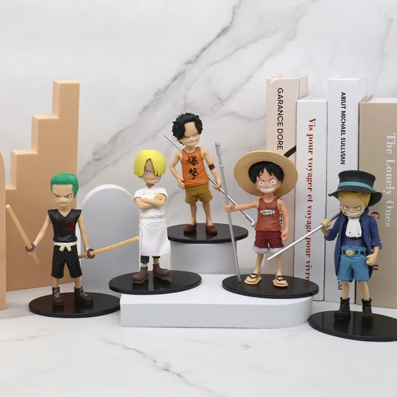 

One Piece Anime Handicraft Models Childhood Luffy Zoro Sanji Anime Model 15cm A Set Action Figure Collection of Children's Toys