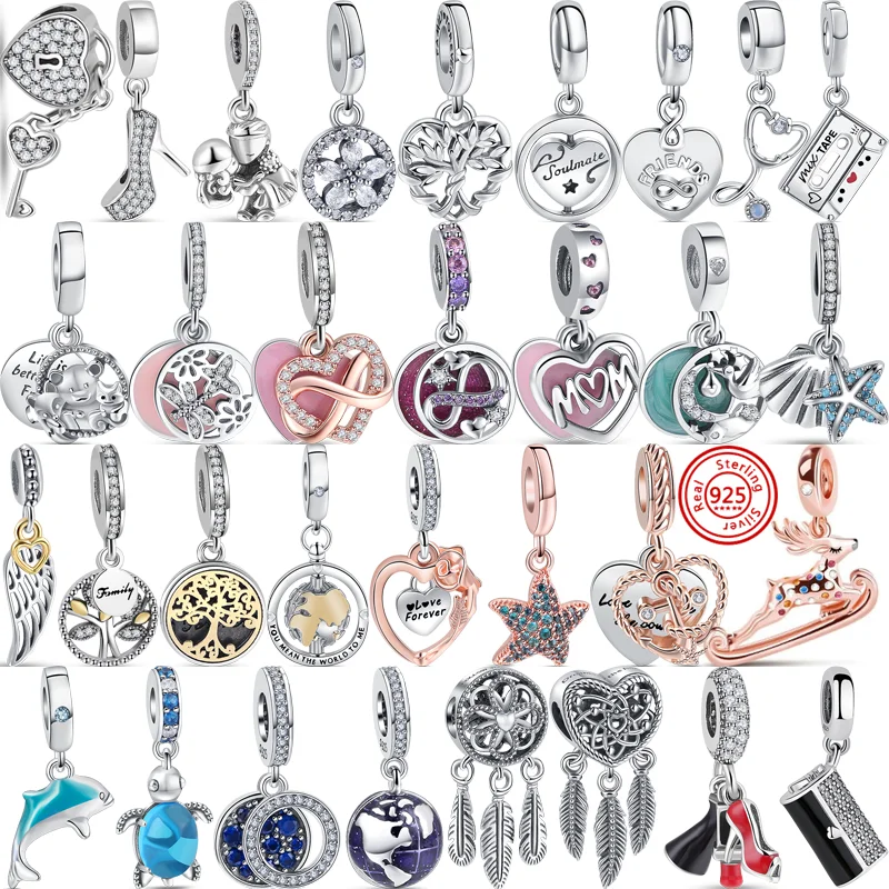 Серебро 925 пробы любовь навсегда Открытое сердце розы цветы перо крыло спиннинг