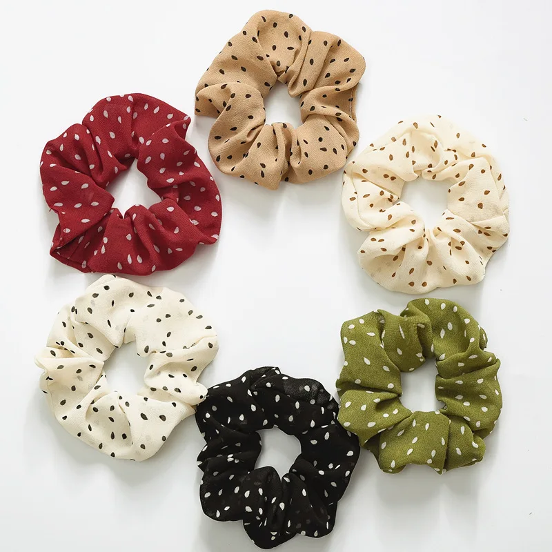 

Fashion 10pcs/lot Woman Chifon Scrunchies Elegant Rubber Band Ponytail Holder Elastic Hair Tie WLFQ094