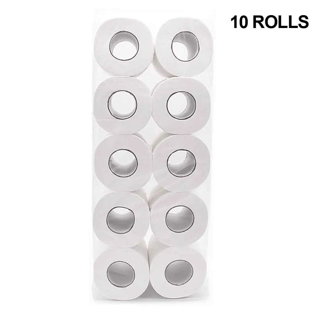 

10rolls Toilet Paper 4 Layers Skin-friendly Ultra Soft 3D Embossing Biodegradable Wood Pulp Highly Absorbent Home Kitchen