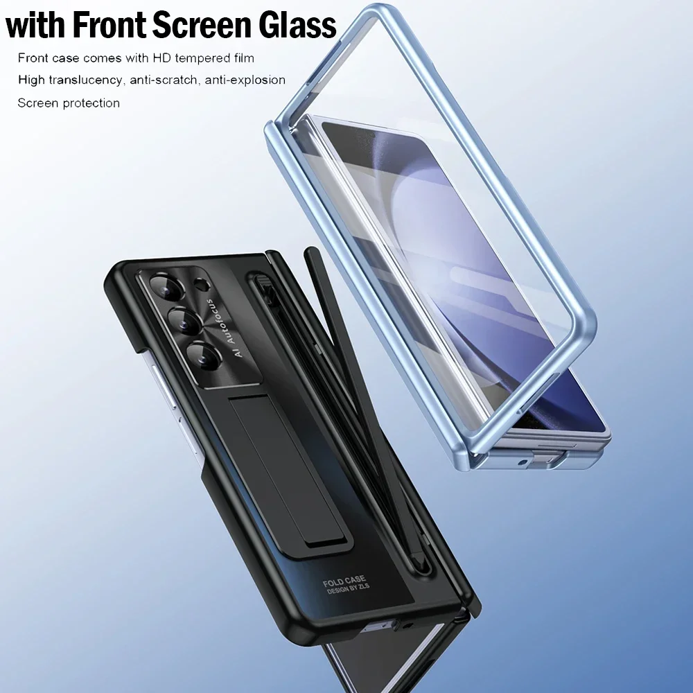 Чехол для Samsung Galaxy Z Fold 6 5 держатель с петлями и слотом ручки подставка переднего