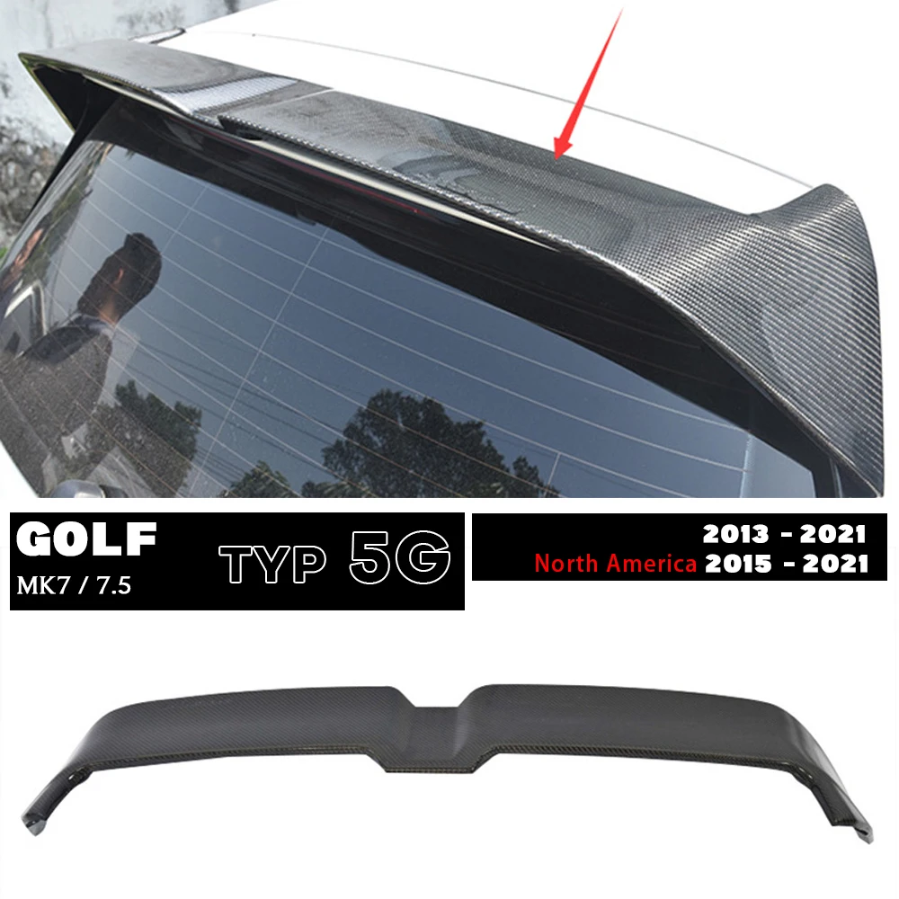 Черный спойлер на заднюю крышу из углеродного волокна для VW Volkswagen Golf Mk7 Typ 5G 7-го