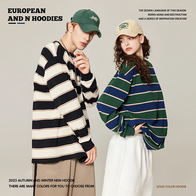 

Men Striped Shirt Streetwear Couple Oversized Striped Blouse Woman Casual Long Sleeve Gothic Grunge T-shirt Tee Tops 2023