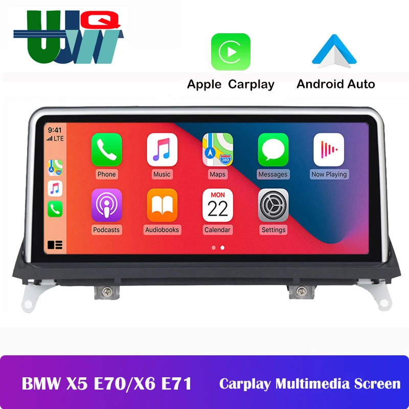 

UJQW беспроводной Carplay плеер с сенсорным экраном Linux для BMW X5 E70/X6 E71 2007-2014 Android автомобильный Реверсивный Bluetooth GPS-навигатор