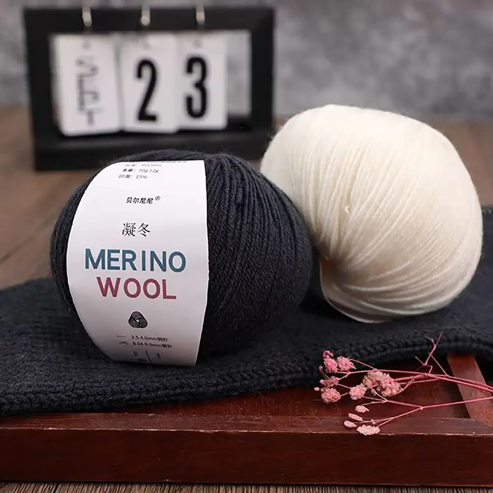 Мериносовая пряжа из чистой шерсти для вязания крючком ручной работы