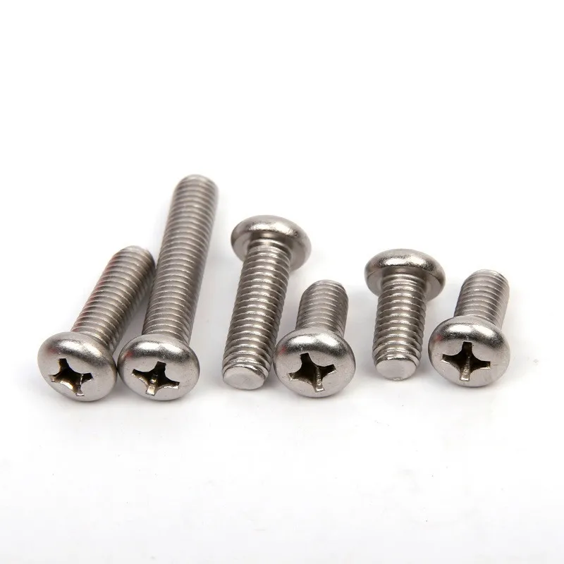 

2/5/10/50pcs M1.6 M2 M2.5 M3 M3.5 M4 M5 M6 M8 GB818-85 A2-70 304 Stainless steel Cross Phillips Round Pan Head Screw Bolt