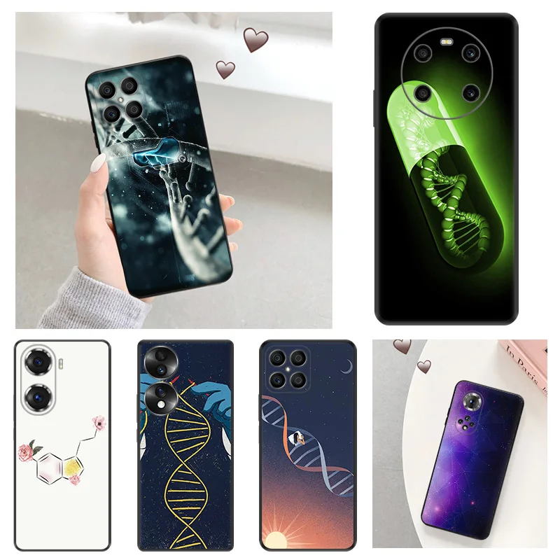 

Science DNA Chemistry Soft Phone Case for Honor X9 X8 5G X7 X6 70 60 50 30i X40 Play 6T 9A 6C Magic4 Pro 8X 20 Lite Matte Cover