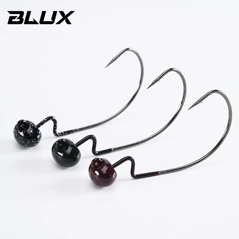 Фото BLUX Овальные джиг-головки 6 шт./лот, рыболовные крючки 5 г, 7 г, крючки для финес-рыбалки, мягкие приманки-черви, джиг-головки с вращающимся действием, искусственные приманки, рыболовные снасти №5