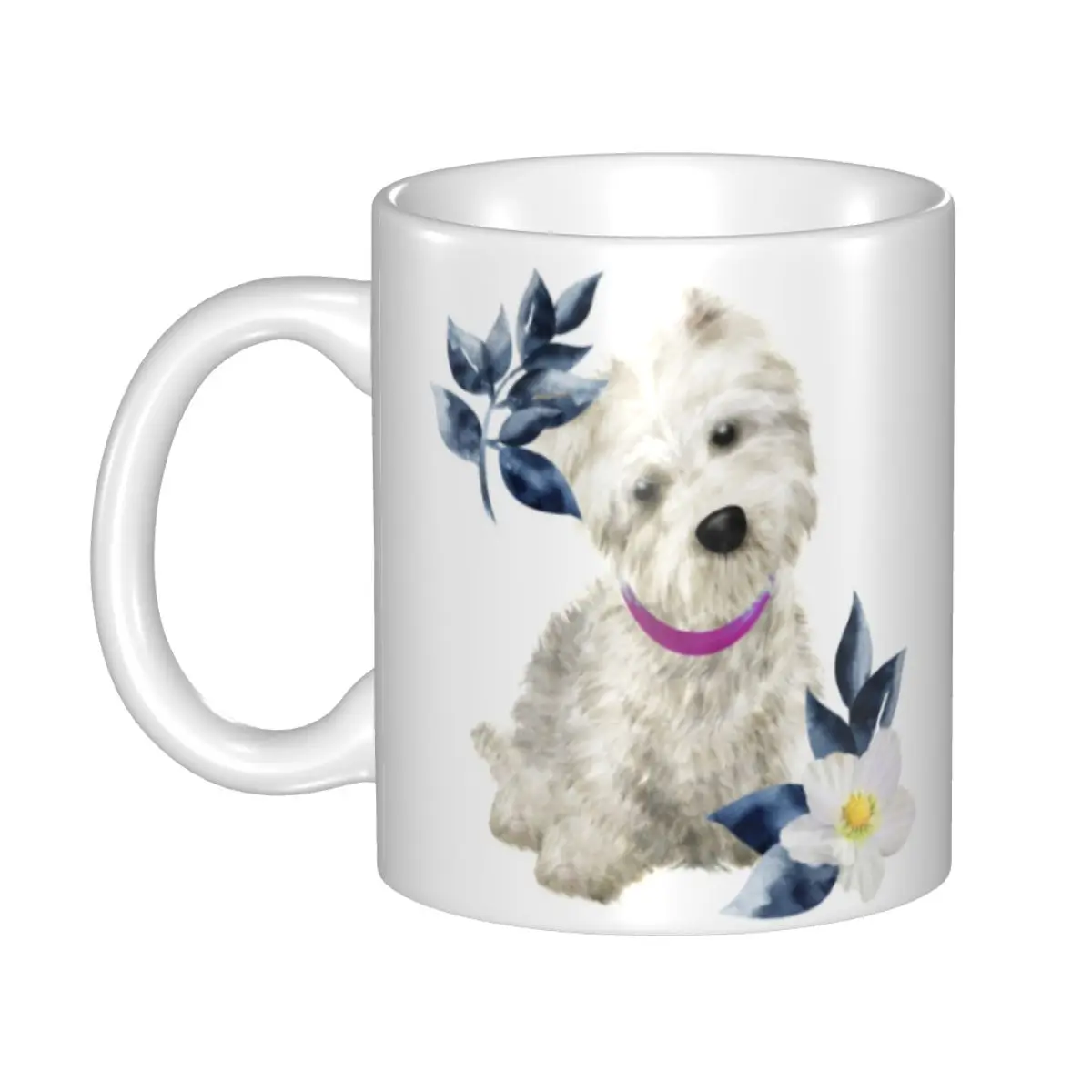 

Кружка Westie с цветами, персонализированная керамическая кружка West Highland White Terrier Dog Coffee, креативный подарок