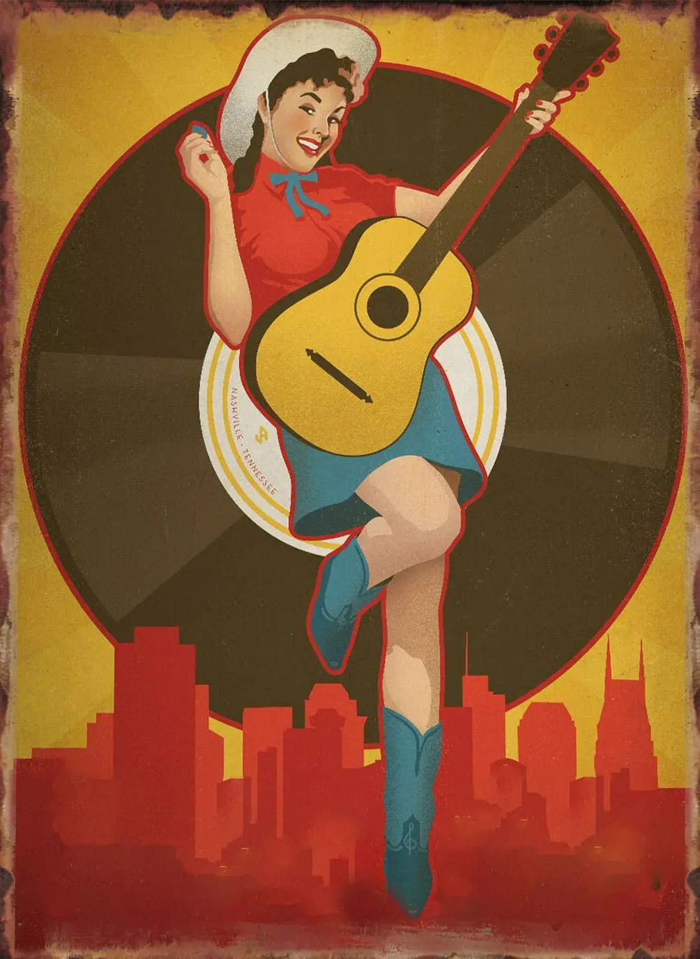 

Оловянные знаки для гитары, музыкального города, уникальный Настенный декор для металлического бара, Настенный декор, винтажные металличес...