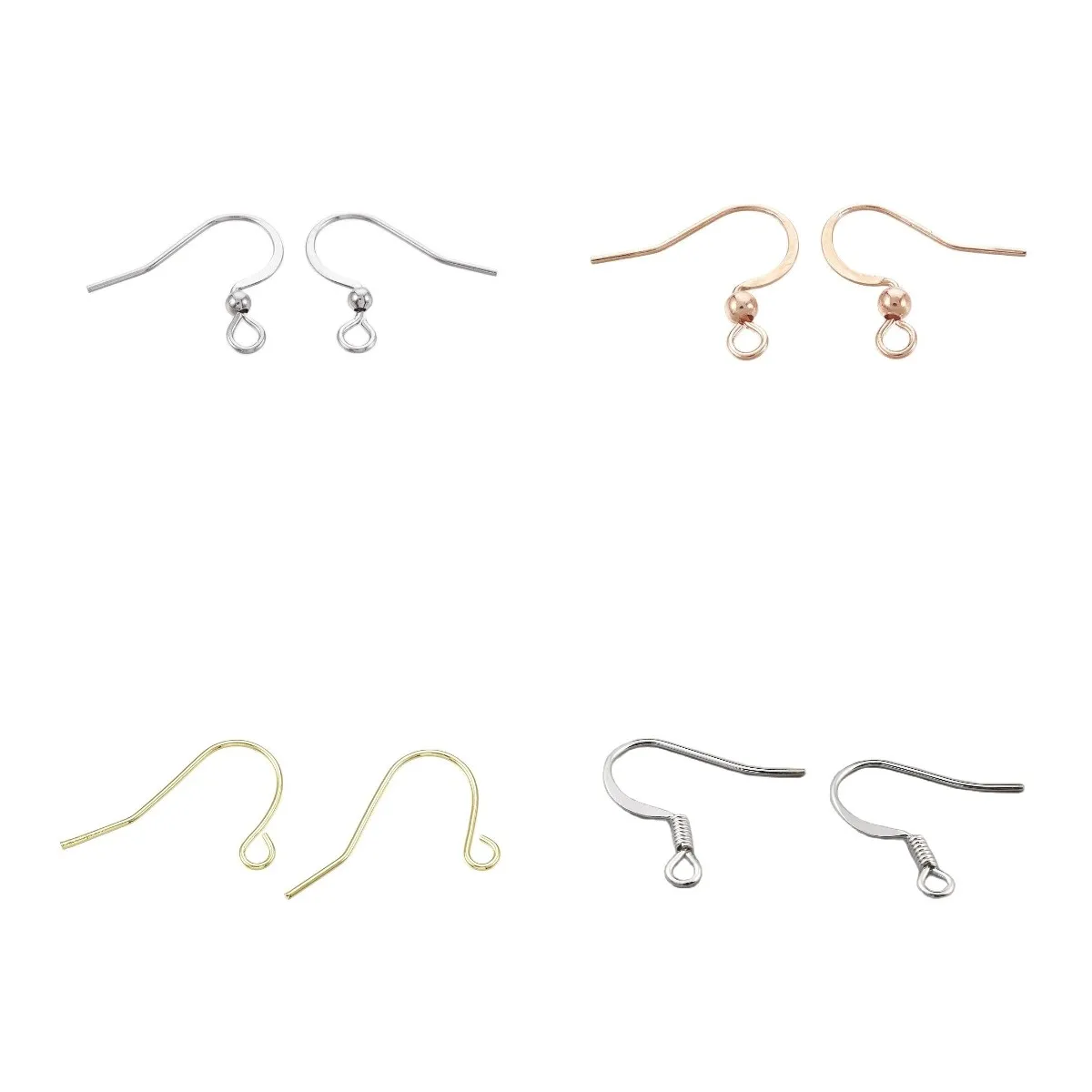 

Kissitty 20Pcs/Lot Hypoallergenic Earring Hooks Fittings DIY Jewelry Making Accessories Iron Hook Earwire Jewelry Findings