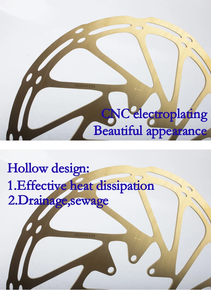 2 шт. SRAM Avid велосипедные тормозные роторы Радужное золото 160 мм 180 203 Центральная