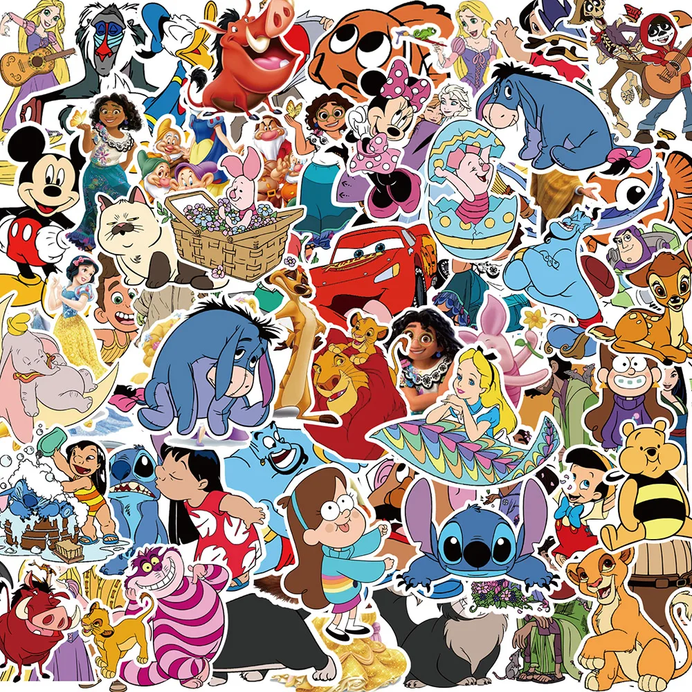 

10/30/50/100PCS Cute Disney Character Mickey Mouse The Lion King Cartoon Stickers Aesthetic Laptop Car Mix Anime Sticker Kid Toy