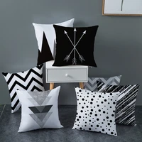 black white art pattern cushion cover peach skin geometric pillowcase sofa wedding home decoration cushion cover gift pillows