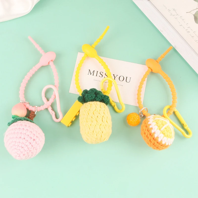 Милый брелок для женщин уникальный вязанный фрукт девушки картинки клубники, винограда, вишни, автомобильные ключи оптом.