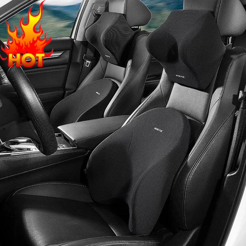 

Car Lumbar Support Headrest Neck Pillow Support Universal Soft Neck Pillows Cushion Car Memory Foam Lumbar Pillow Back Support