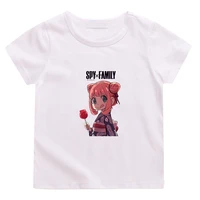 anime spy x family t shirt anya smug t shirt kids casual girls cartoon short sleeve tshirt 100cotton boys tee shirt toddler top