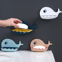 whale soap dish for bathroom drain soap holder storage self adhesive organization container shelf kitchen gadgets accessories