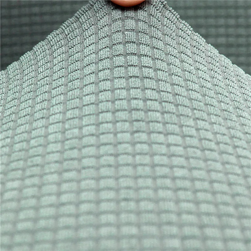 Эластичный чехол для барного стула однотонный жаккардовый с низкой спинкой кафе