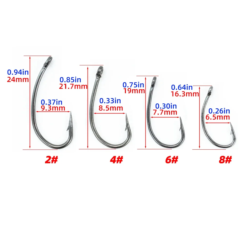Рыболовные привязанные крючки Hirisi 6 шт. готовые для ловли карпа с V-образным